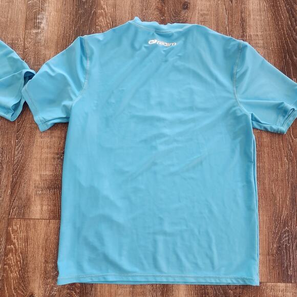 The Realm Swim Tee Shirt Men Size Medium Turquoise Blue Set of 2 Short Sleeve - Picture 7 of 10